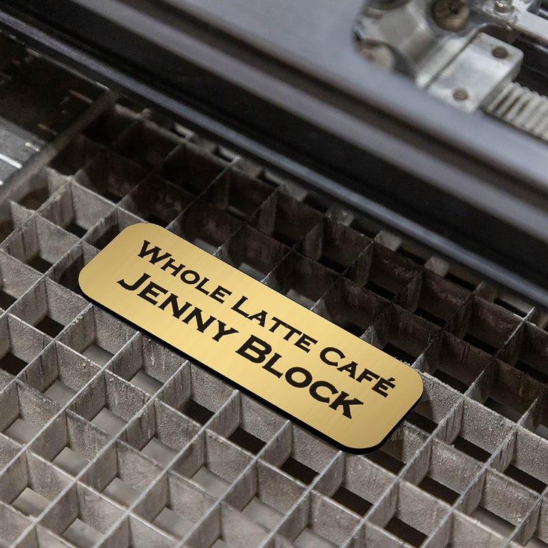 All Quality 1" X 3" Name Tag/Badge Blanks with Pin - 10 Pack (Brushed Gold) - Image 2